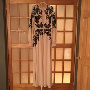 ASOS Tall Black Lace Blush/Nude Maxi Dress US 8